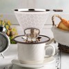 FOXAS Pour Over Coffee Filter Dripper, Reusable Stainless Steel Metal