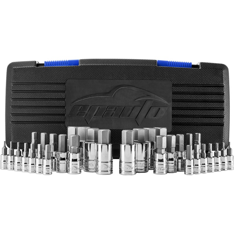 EPAuto 32 PCs Hex Bit Socket Set, SAE and Metric,
