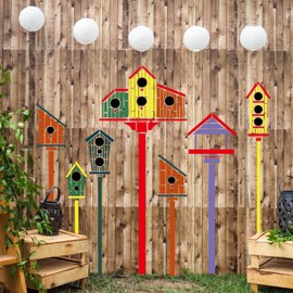 Bird House Stencils for Painting Large Wall Stencils 14” Reusable Art Crafts Drawing Templates for Garden Fence Room Wall Wood Furniture