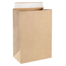Assist-Box (L/500 Sheets) Courier Paper Bag, Square Bottom Bag, Medium, Kraft Plain, 4.2 oz (120 g) Unbleached, Courier Bag, Gusseted Envelope, Delivery Paper Bag, Packing Materials, Brown Delivery