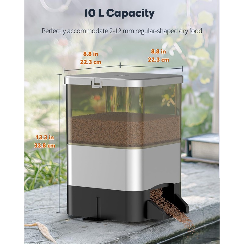 Pawfly Automatic Fish Feeder - Large Capacity Vacation Timer, Moisture-Proof