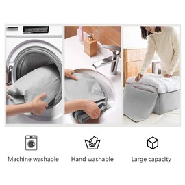2-Pack Heavy Duty Canvas Cotton Storage Bags for King/Queen Duvets | Soft & Breathable | 3-Zip Opening, Dust Proof Blanket Organizer Bag | 23.6 * 8.7 * 17.7inches