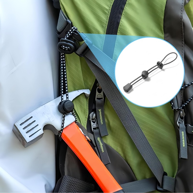 10 pcs Backpack Hiking Stick Holder Straps, Elastic Rope with