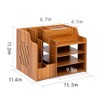 CompactStone Wooden Desk Organizer - Multifunctional Home Office Art Supplies