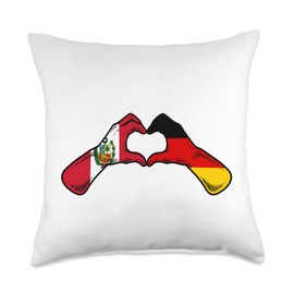 Peru Germany Flag - Peruvian German Heart Throw Pillow