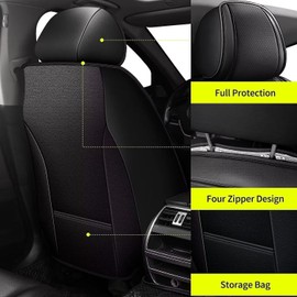 TTX Car Seat Covers 2 Front Seats Fit for Hyundai Venue 2020-2024 2025 Breathable Leather Seat Protector with Airbag Compatible Automotive Seat Cushions Cover with Beautiful Patterns (Black)