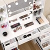 Large Makeup Vanity Desk, Vanity Table with LED Mirror Lights,