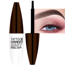 Waterproof Peel Off Eyebrow Gel - Semi-Permanent Brow Tattoo Lasts 3 Days - Gray Brown Tint - Suitable for All Shapes - Makeup Fix