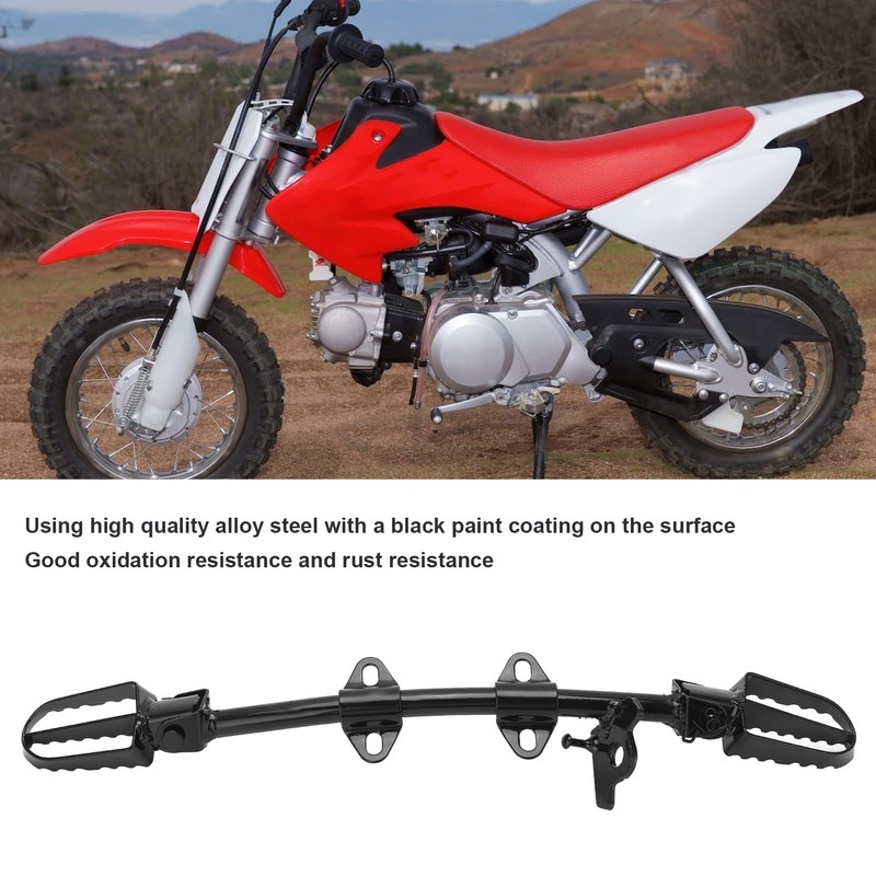 Camrusic Dirt Bike Foot Pegs, Steel Alloy Footpegs Mount Bracket