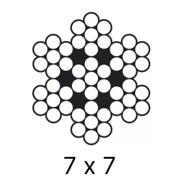 Laureola Industries 1/16" to 3/32" PVC Coated Yellow Color Galvanized Cable 7x7 Strand Aircraft Cabl - 50 ft