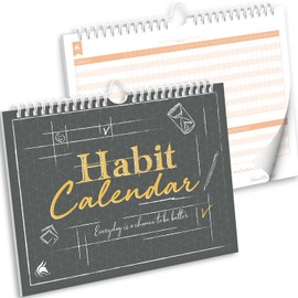 Clever Fox Habit Calendar – Inspirational Habit Tracker for Atomic Habits – Colorful Habit & Goal Planner Journal to Boost Productivity & Become Your Best Self – 24 Months, 25.5 x 20.5cm - Black