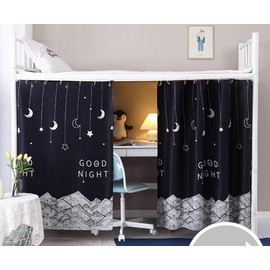 ITODA Dorm Bunk Bottom Bed Curtains Single Sleeper Bed Canopy Dustproof Breathable Blackout Cloth Curtain Shading Bedding Junior Students College Home Drapery (Not Including top)