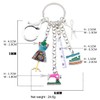 WEVENI Alloy Sewing Machine Key Ring Scissors Ruler Iron Jewellery