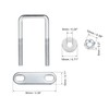 sourcing map Pack of 4 M6 Square U-Bolts Square Shackle