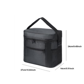 SagaSave Insulated Lunch Bag, Lunch Cooler Tote, Leakproof Thermal Reusable Lunch Box for Men Work, Women, Adult Work Picnic Camping Hiking-Black