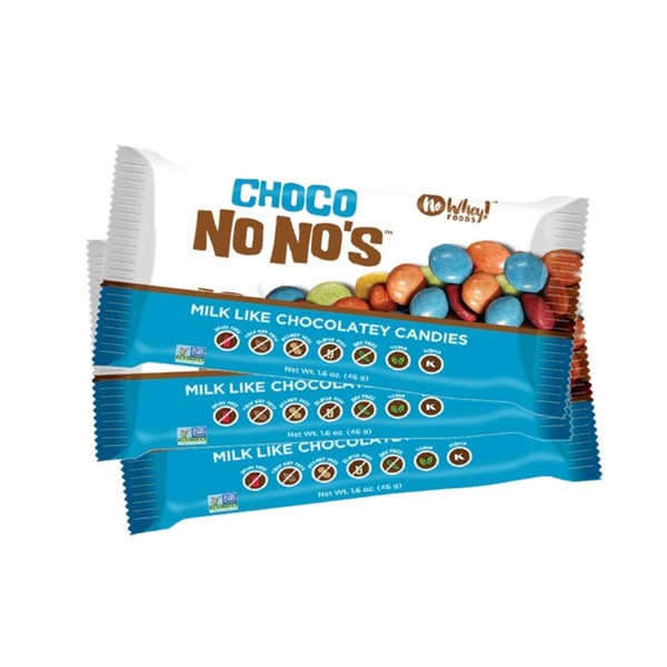 No Whey Foods - Choco No No's (3 Pack) - Vegan Chocolate Candy - Dairy Free, Peanut Free, Nut Free, Soy Free, Gluten Free