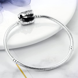 MULA 925 Sterling Silver Snake Chain Charm Bracelets for Women Butterfly Heart Lucky Bracelets for Friends Family