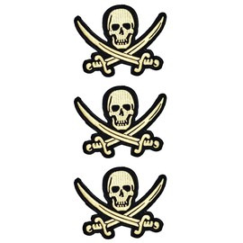 ONCEX 3PCS. Skull Pirates Sword Cross Patches Fashion Kids Cartoon Patch Embroidered Applique Badge Iron on Sew on Emblem DIY Accessories for Kids and Adults