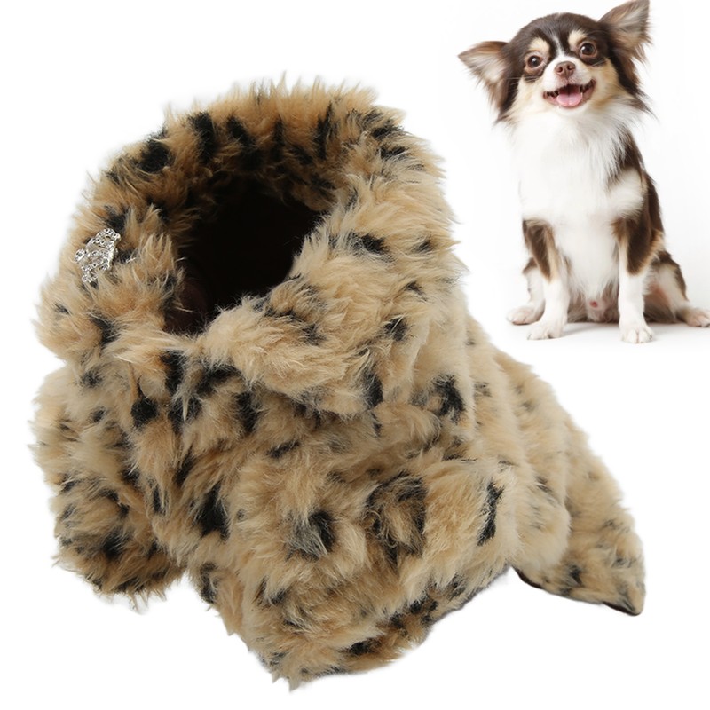 Pet Leopard Print Cloak Cute Retro Stylish Puppy Plush Jacket