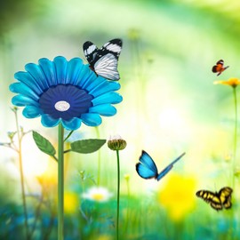 Bee Watering Station,4 Pack Metal Flower Bee Cups for Garden Thirsty Pollinators，Outdoor Garden Yard Patio Decor