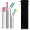 RKINC Juego de 8 pajitas reutilizables de acero inoxidable para