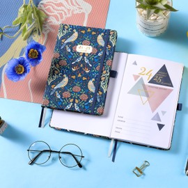 Academic Diary 2024-2025 - A5 Diary Week to View from August 2024 to July 2025, with Pen Holder, Inner Pock, Banded, Premium Hardcover, 14.6 * 21.4 cm