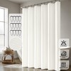 ANRODUO White Long Linen Shower Curtain, 96 Inch Fabric Shower
