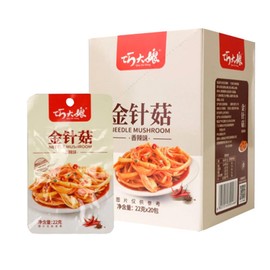 Snack Food Gifts Latiao Spicy Enoki Mushroom - Spicy Red Oil Enoki Mushroom Spicy Strip Series Ready-to-Eat Pickled Vegetables, Snack Food Chili Sauce Hot Crispy Mushroom 440 G 15.5oz
