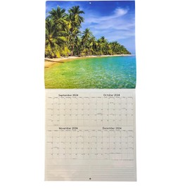 2025 Tropical Islands 12 Month Calendar, 12"x24" Wall Calendar