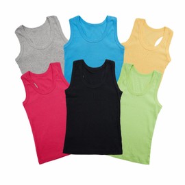Mocolerno 6-Pack 100% Cotton Undershirt Tank Top for Boys and Girls (3-4T) Multicolor