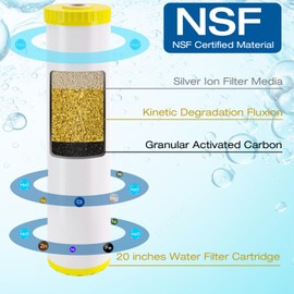 H&G Lifestyles KDF Water Filter Cartridge,Replacement for 20 x 4.5 Whole House Water Filtration System, Remove Chlorine Heavy Metal,Improve Water Taste,Compatible with 20 Inches Filter Housing
