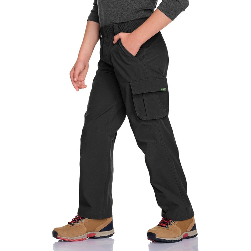 CQR Kids Boy’s Hiking Cargo Pants, Water Resistant UPF 50+