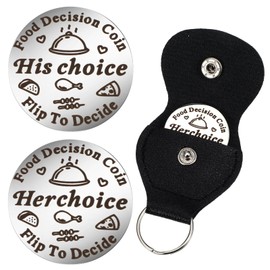 Mabor Food Decision Coin for Women Men Stainless Steel Double Sided Coin Funny Valentines Gifts for Her Him for Girlfriend Boyfriend Wedding Gifts for Couples Newlyweds