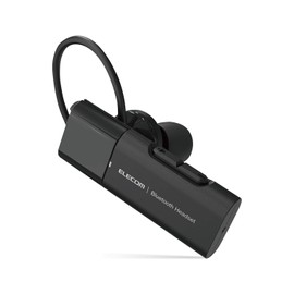 Elecom LBT-HSC10PCBK Bluetooth Handsfree Headset USB Type-C Charging Terminal for Calling Music with Large Call Button, 3DFit Ear Hooks, Black