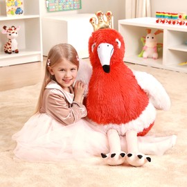 IKASA Giant Flamingo Stuffed Animal Plush Toy,Large Big Jumbo Soft Toys,30" Huge Size Cute Fluffy Plushy Fat Plushie,Gifts for Kids Girls Boys