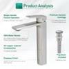 VOTON Brushed Nickel Vessel Sink Faucet Single Handle Tall Bathroom