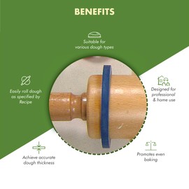 Regency Wraps Evendough Bands, Rolling Pin Rings for Rolling Dough to Precise Thickness for Pizza, Pies, Pastries, Pasta, Set of 4 sizes, Pack of 2