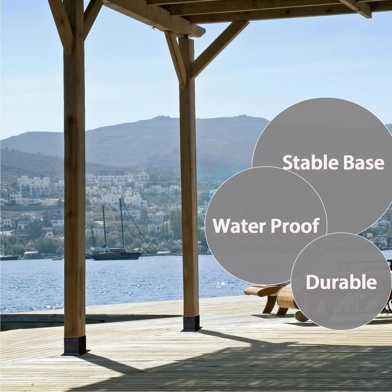 4x4 Stainless Steel Deck Post Base 4pcs | Internal 3.5"X3.5"|
