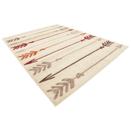 Unique Loom Autumn Collection Modern Arrows Warm Toned Beige Area Rug (9' 0 x 12' 0)