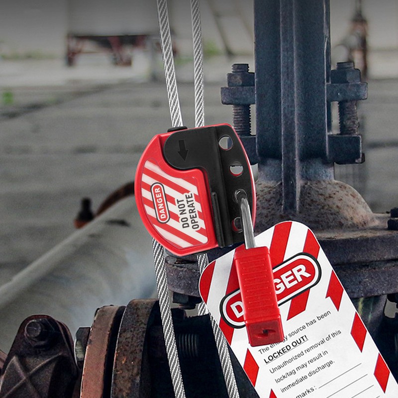 Tagout Cable Lock Adjustable Lockout Device Stainless Steel 4 Key