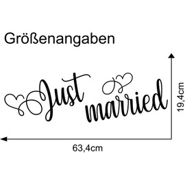 Just Married Wedding Car Sticker Film Wall Sticker Decoration (White, KX056 Just Married 2)