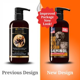 Paws PerX Salmon Oil Food Topper for Pets; Premium-Pure Alaskan Omega 3 Supplement; Improves Taste of Kibble; Supports Skin, Coat & Joints; Sustainably Sourced (Two 16 fl oz Bottle)