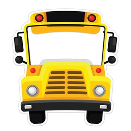 VictoryStore School Bus Photo Booth Frame - 35x38 Inch Selfie Prop for Parties, Graduations, and Events - Durable Plastic Frame for Capturing Memories