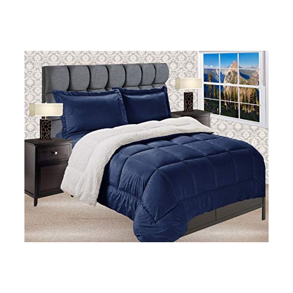 Elegant Comfort Premium Quality Heavy Weight Micromink Sherpa-Backing Reversible Down