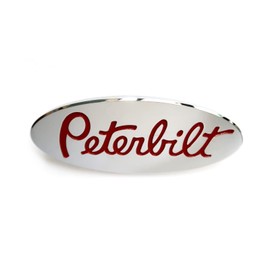 Custom CNC Aluminum 6061 Logo Name Emblem Plate Fit for Peterbilt Hood Grille Fender (Red)