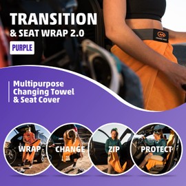 Orange Mud Transition & Seat Wrap V2.0: Toalla de gimnasio de microfibra, envoltura de asiento y funda para atletas, toalla cambiante, morado
