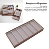 Eyeglass Display Organizer Wood Grain 6 Compartments Glasses Display Tray