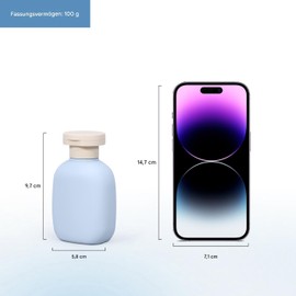 Travel Bottle with Flip Cap - Leak-proof & Refillable Squeeze Bottles for Shampoo, Conditioner, Creams etc. Lightweight Plastic Travel Tool (Blue & Green, 100 ml)