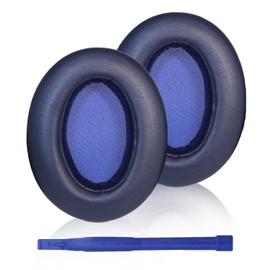 Adhiper WH-XB910N Ohrpolster, Kompatibel mit Sony WH-XB910N Over-Ear-Kopfhörern mit und ohne Kabel, Ersatz-Ohrpolster aus Proteinleder und geräuschisolierendem Schaumstoff mit Druckknöpfen (Blau)