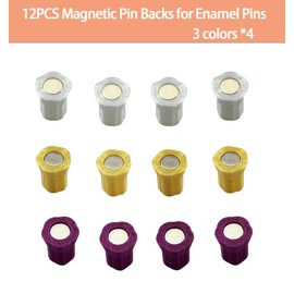 Josuyofo 12Pack Magnetic Pin Backs for Enamel Pins Convert Enamel Pins to Refrigerator Magnets Enamel Pins Conversion Tool for Refrigerator Put Your Pins on Fridge for Decor (Not Included Enamel Pins)